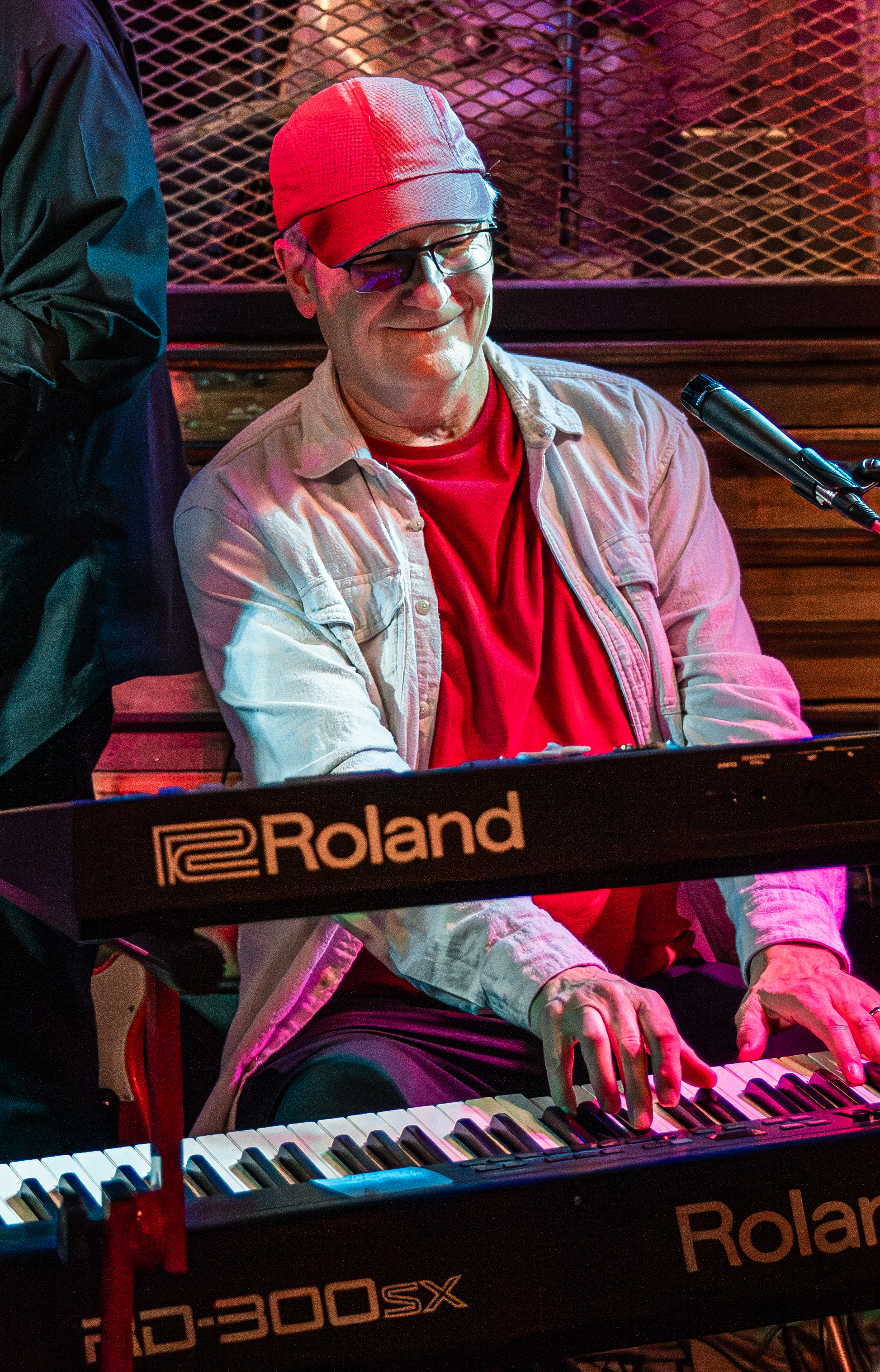 Red playing keyboards